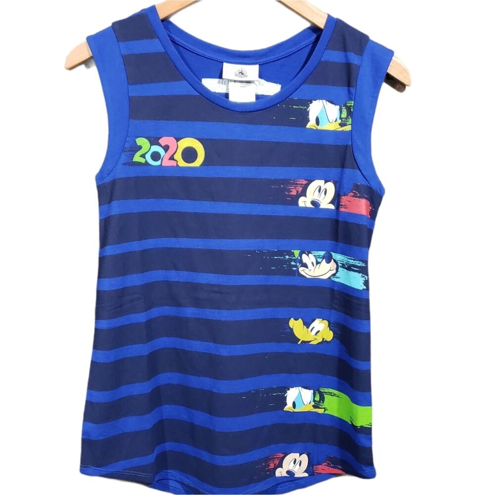Disney World 2020 striped sleeveless shirt‎ woman's size extra small